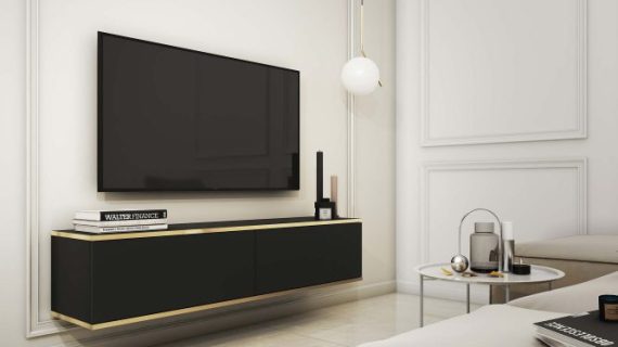 miniaturka Szafka RTV Teyser z Złotymi Listwami Elegancja