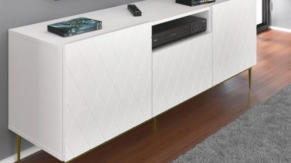 miniaturka Szafka RTV Bellagio 145 cm w Stylu Glamour z Wnęką