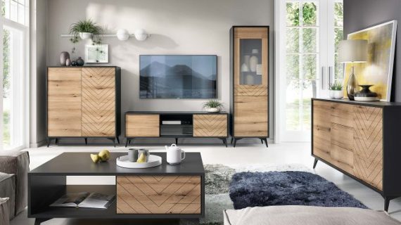 miniaturka Komoda Diament Szeroka w Ciemnych Kolorach