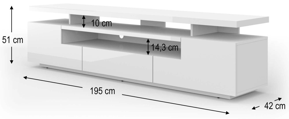Szafka pod TV Kairo 195 cm w Połysku - obrazek 5