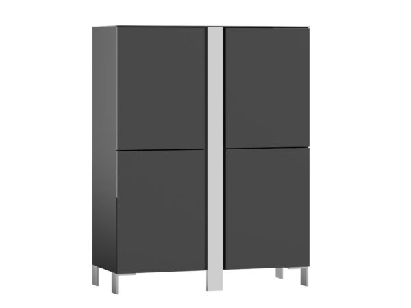 Komoda z czterema frontami w matowym grafitowym wykończeniu