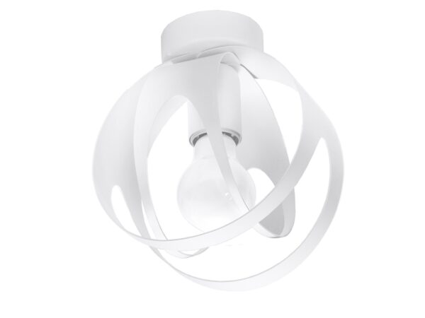 Biała sufitowa lampa kulista z efektem świetlnym na suficie