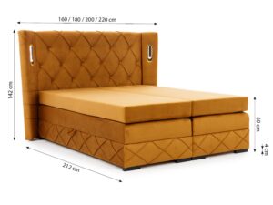 miniaturka Kontynentalne Łóżko Nexus Lux z Oświetleniem Sensorycznym