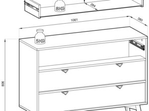 miniaturka Komoda Las Beżowa w Stylu Boho
