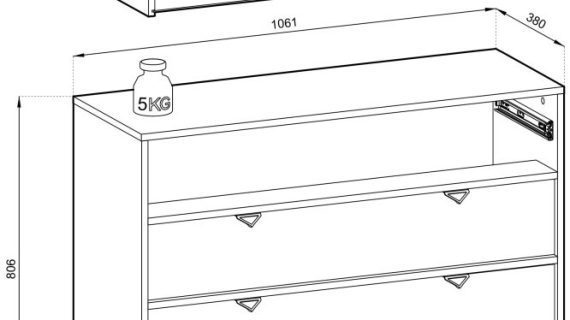 miniaturka Komoda Las Beżowa w Stylu Boho