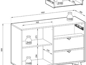 miniaturka Komoda Las Minimalistyczna 106cm