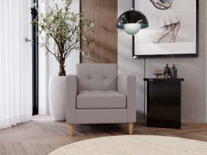 miniaturka Fotel FANCY Szary Klasyczny Wygodny do Salonu