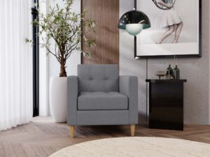 miniaturka Fotel FANCY Szary Klasyczny Wygodny do Salonu