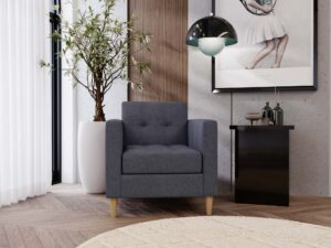 miniaturka Fotel FANCY Szary Klasyczny Wygodny do Salonu