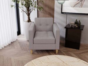 miniaturka Fotel FANCY Szary Klasyczny Wygodny do Salonu