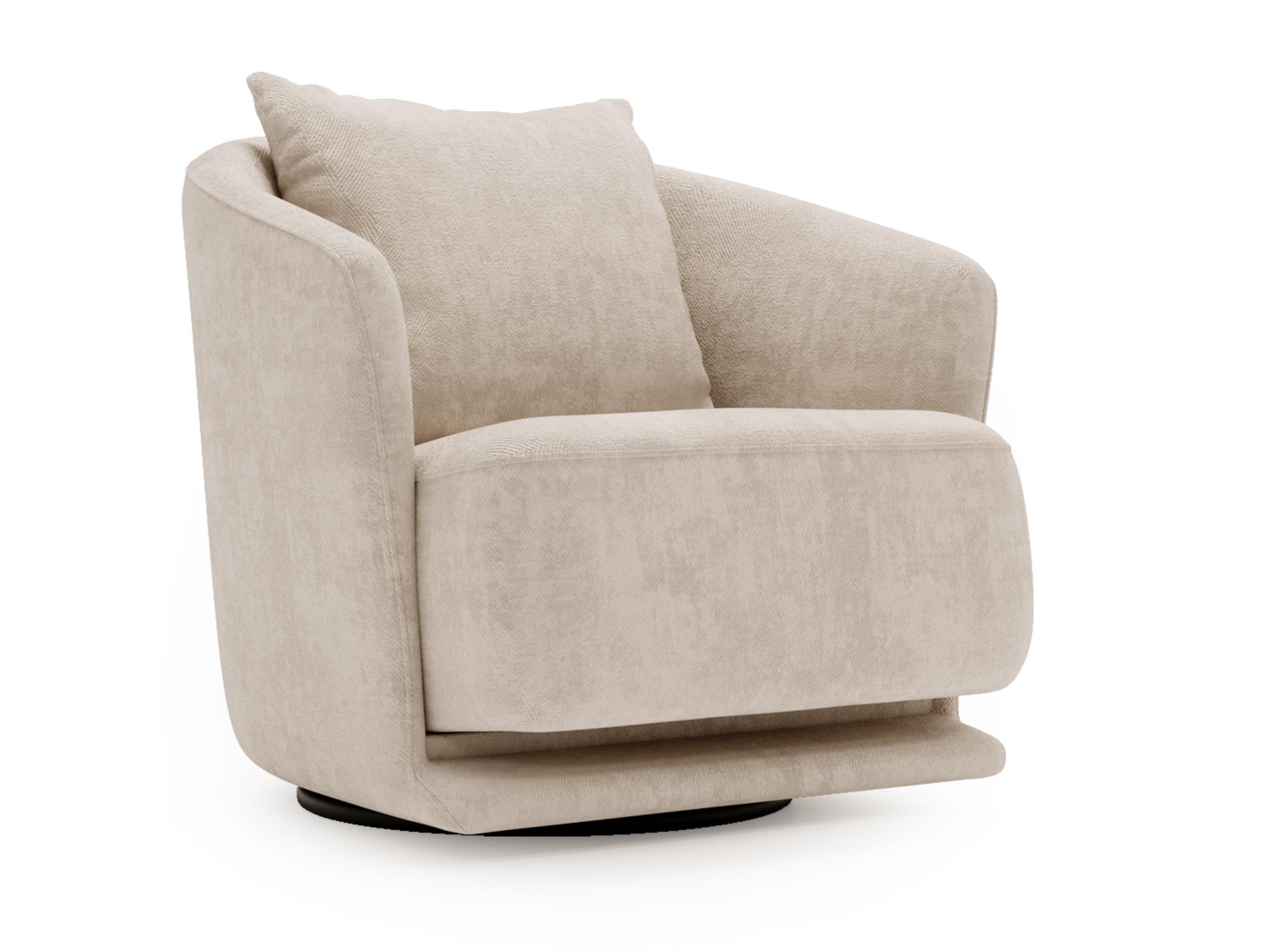 Kremowy fotel z tkaniny boucle i grubą poduszką Kremowy fotel z tkaniny boucle i grubą poduszką