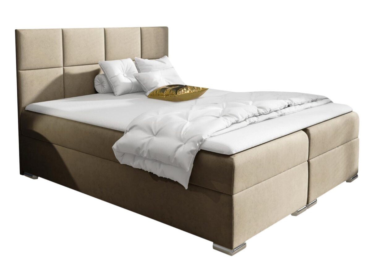 Łóżko Kontynentalne Cappuccino Geometryczny Design