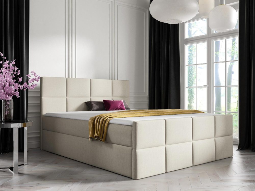 Łóżko Cappuccino Lux Nowoczesne Pikowanie i Styl - obrazek 3