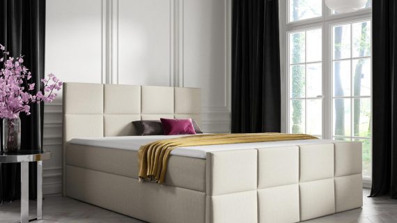 Łóżko Cappuccino Lux Nowoczesne Pikowanie i Styl - obrazek 3