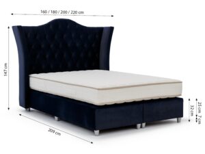 miniaturka Łóżko PIATTO z Ozdobnym Zagłówkiem w Stylu Chesterfield