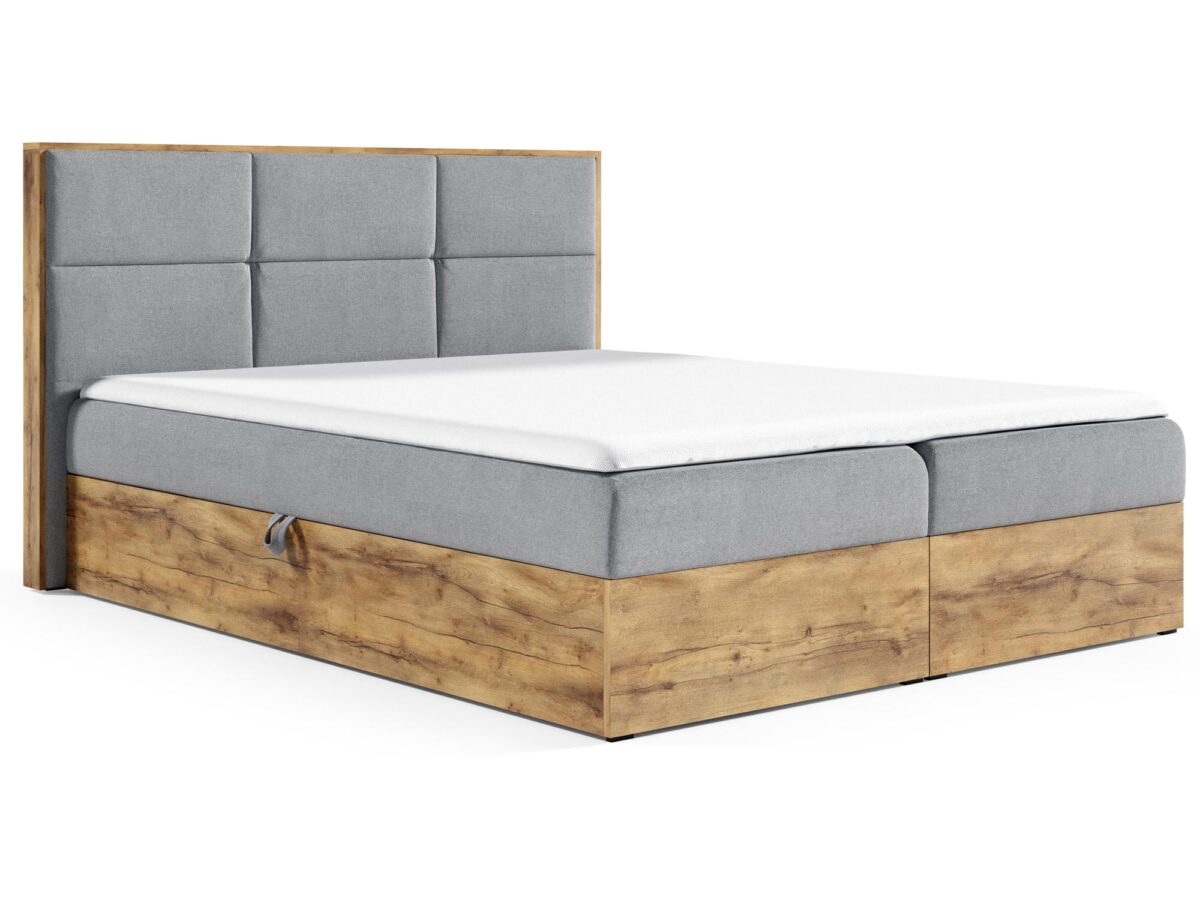 Łóżko Kontynentalne BRAGA 2 z Drewna Naturalnego