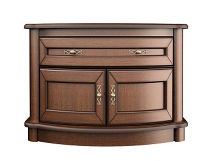 Klasyczna szafka RTV z dwoma otwartymi przestrzeniami i szufladą