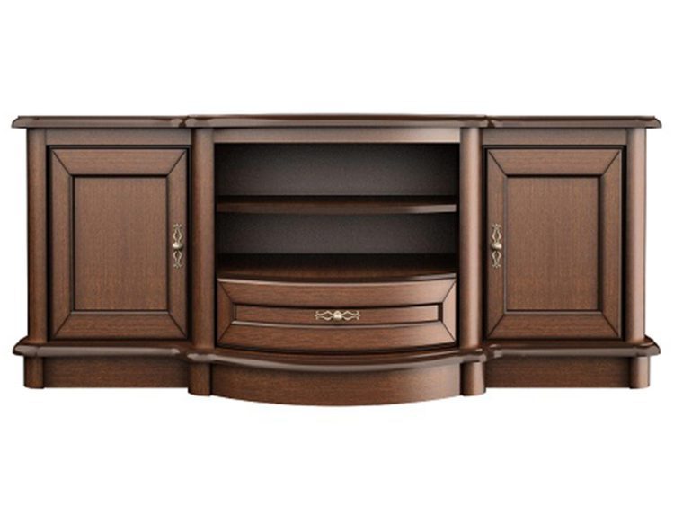 Segment RTV z szufladą, otwartą półką i drewnianym wykończeniem