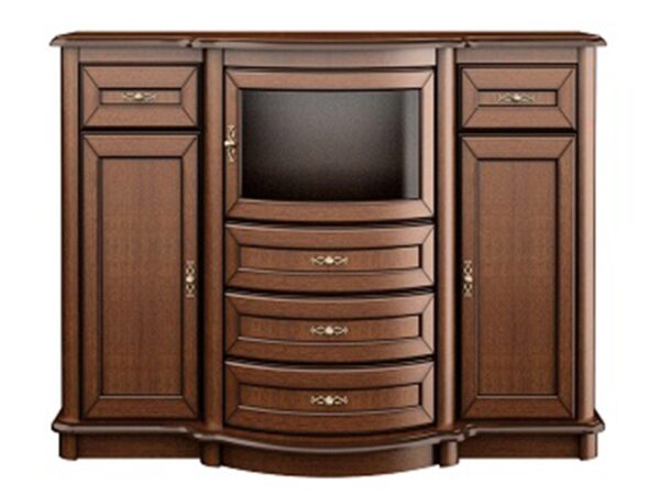 Witryna narożna z półkami i zaokrąglonym cokołem