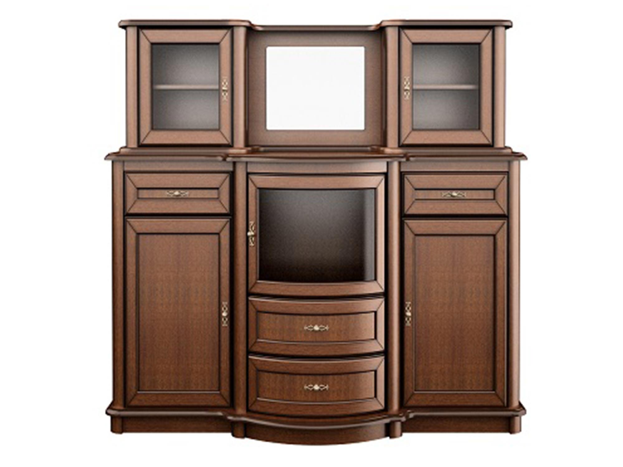 Meblościanka z podziałem na szafki i otwarte półki Meblościanka z podziałem na szafki i otwarte półki