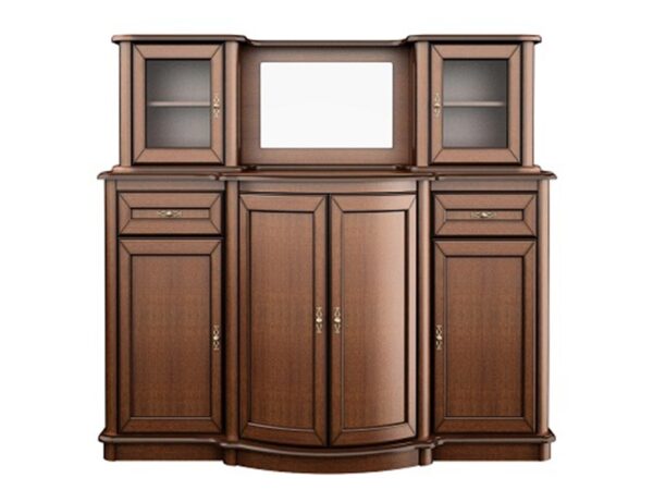 Segment z miejscem na telewizor i przeszklonymi szafkami