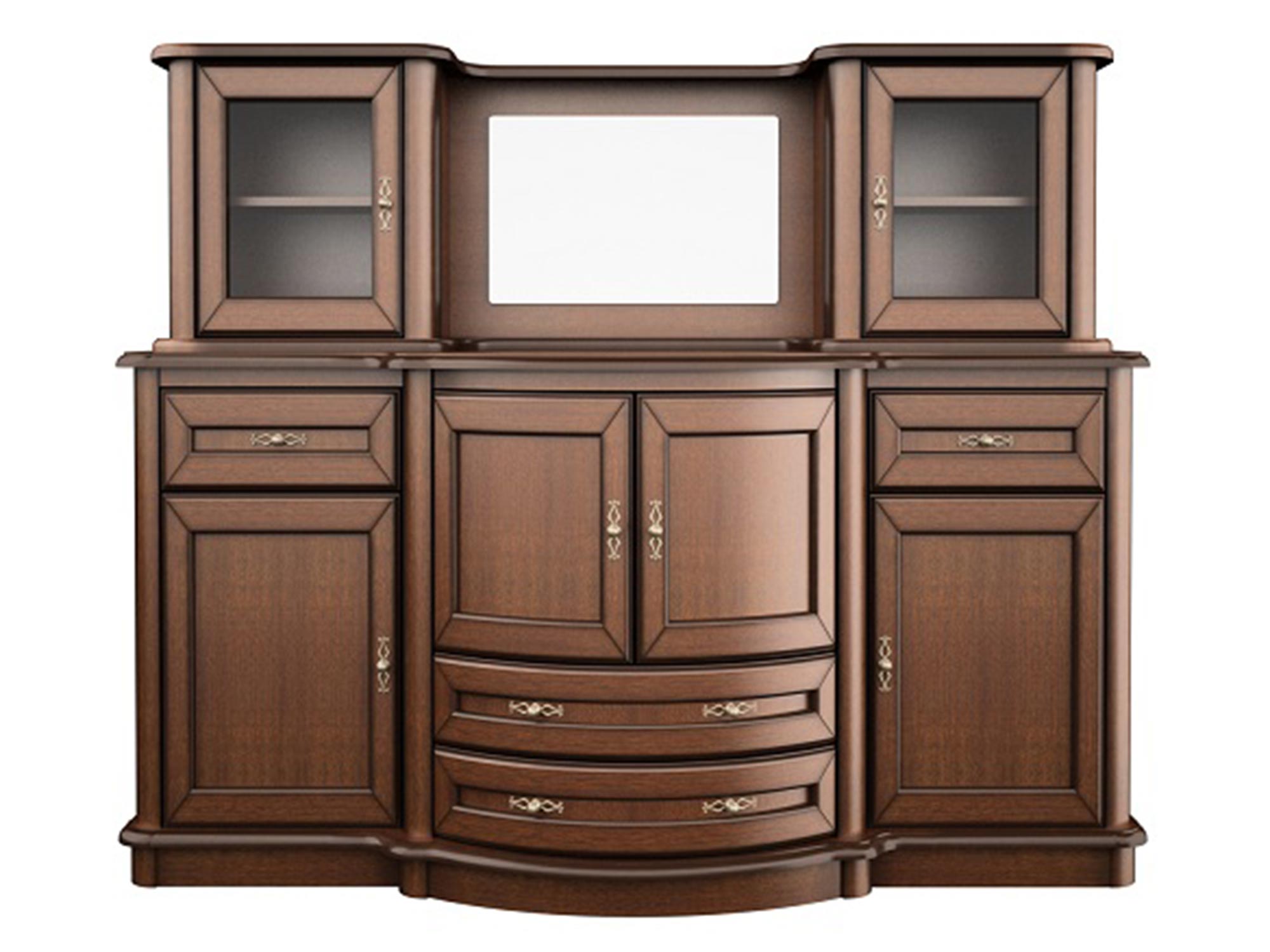 Segment pokojowy z przeszklonymi szafkami i szufladami Segment pokojowy z przeszklonymi szafkami i szufladami