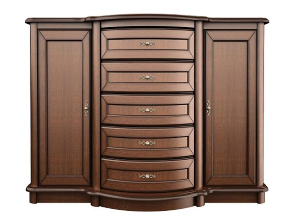 Duża klasyczna komoda z szufladami i ozdobnymi uchwytami