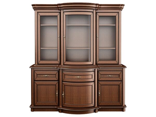 Klasyczna witryna z półkami i szafkami w stylu retro