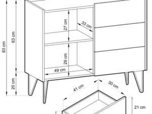 miniaturka Komoda Harmonia z Blatem Marmurowym