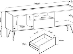 miniaturka Szafka RTV Harmonia z Pozłacanymi Nóżkami