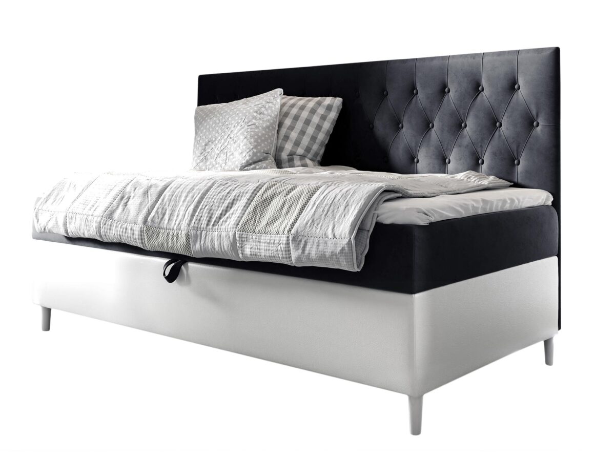 Stylowe Łóżko Młodzieżowe LUKSJA z Pojemnikiem