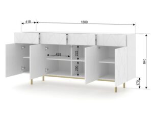 miniaturka Duża Komoda Livio z Dekoracyjnymi Frontami