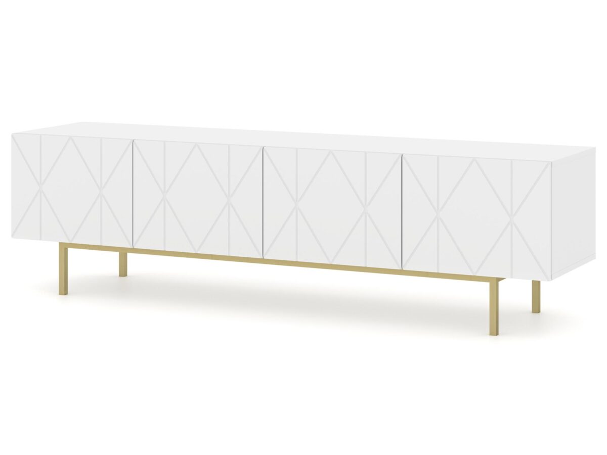 Stojąca Szafka RTV Livio z Złotymi Nóżkami