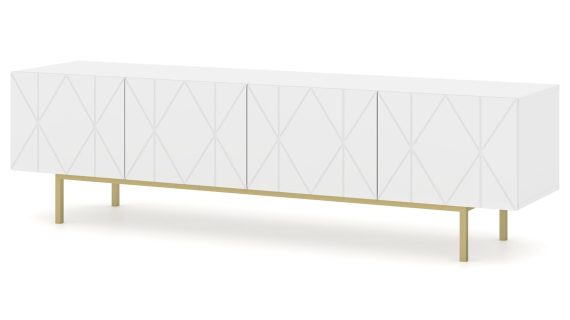 Stojąca Szafka RTV Livio z Złotymi Nóżkami