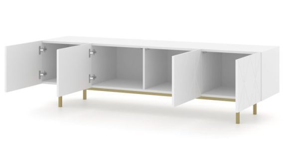 miniaturka Stojąca Szafka RTV Livio z Złotymi Nóżkami