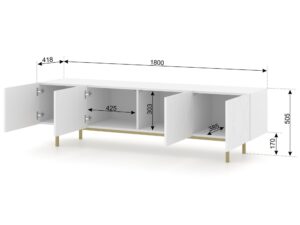 miniaturka Stojąca Szafka RTV Livio z Złotymi Nóżkami