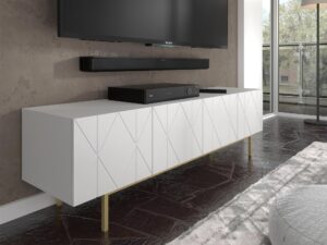 miniaturka Stojąca Szafka RTV Livio z Złotymi Nóżkami