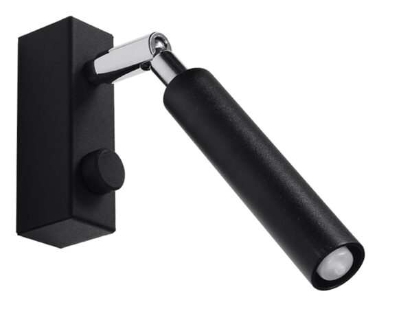 Czarny kinkiet LED punktowy z regulowanym ramieniem w stylu industrialnym