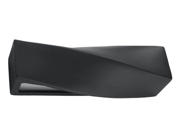 Czarny falisty kinkiet LED z podświetleniem, aranżacja nowoczesna