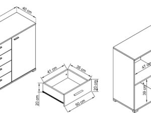 miniaturka Komoda 150cm Trzy Odcienie Nowoczesności