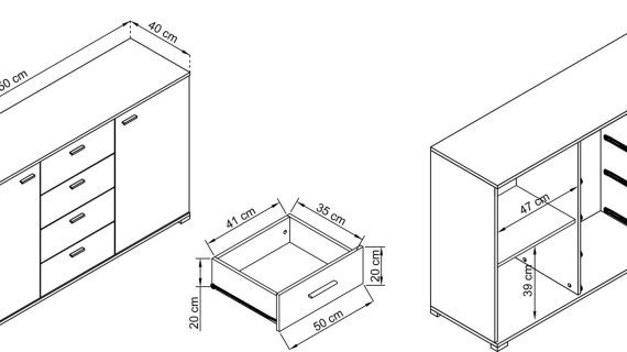 Komoda 150cm Trzy Odcienie Nowoczesności - obrazek 7