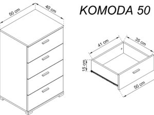 miniaturka Multifunkcyjna Komoda 50cm Wybór Różnych Odcieni