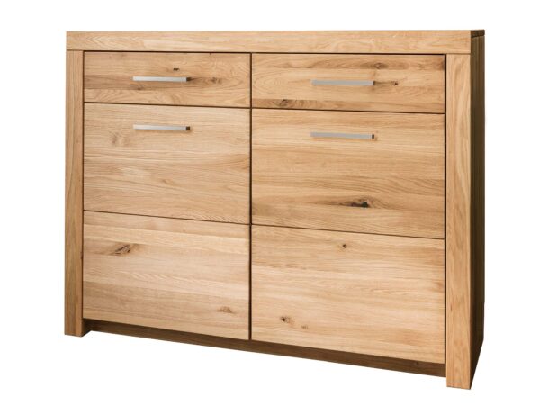 Komoda z dwoma szufladami i dużymi frontami – prostota i funkcjonalność