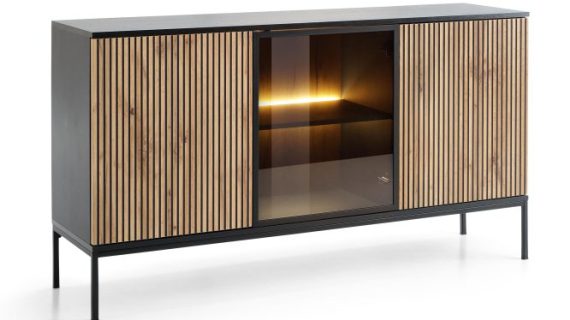 miniaturka Komoda Spokój Dąb Wotan/Czarny 154cm