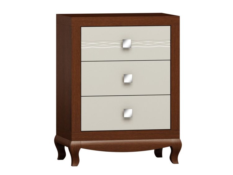 Komoda z trzema szufladami w ciepłym drewnie