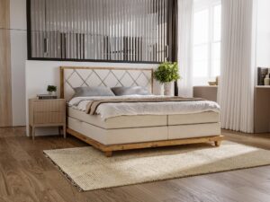 miniaturka Łóżko BEIGE Designerskie i Kontynentalne do Sypialni