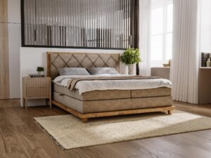 miniaturka Łóżko BEIGE Designerskie i Kontynentalne do Sypialni