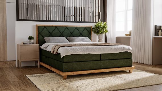 miniaturka Łóżko BEIGE Designerskie i Kontynentalne do Sypialni