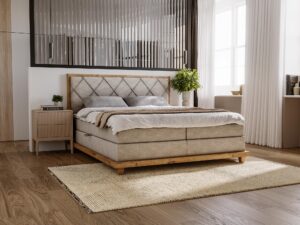 miniaturka Łóżko BEIGE Designerskie i Kontynentalne do Sypialni