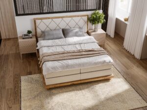 miniaturka Łóżko BEIGE Designerskie i Kontynentalne do Sypialni